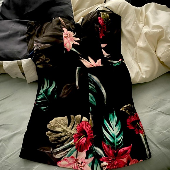 Guess by Marciano Pants - Black floral romper by Guess Los Angeles satin